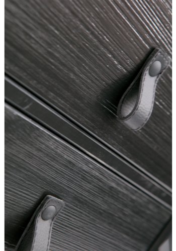 WOOOD Zola sengebord, m. 1 lge og 1 skuffe - sort tr og metal (40x35)