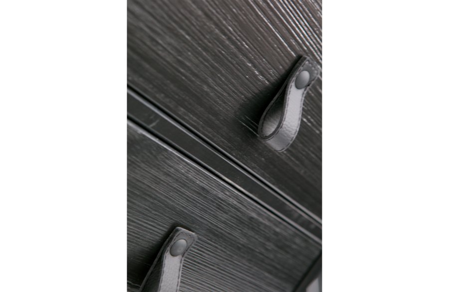 WOOOD Zola sengebord, m. 1 lge og 1 skuffe - sort tr og metal (40x35)