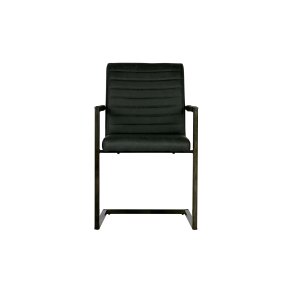 WOOOD Bas spisebordsstol, m. armln - vintage antracitgr PU og sort metal