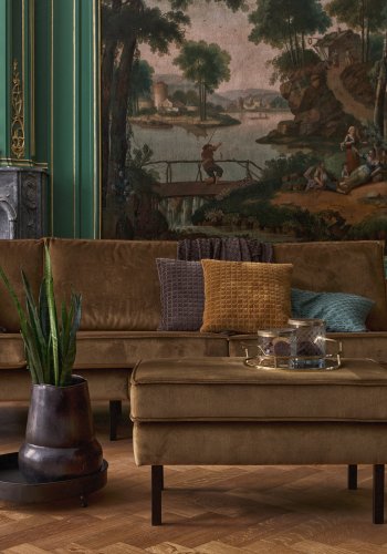 BEPUREHOME Rodeo puf - honning gul fljl (84x54)