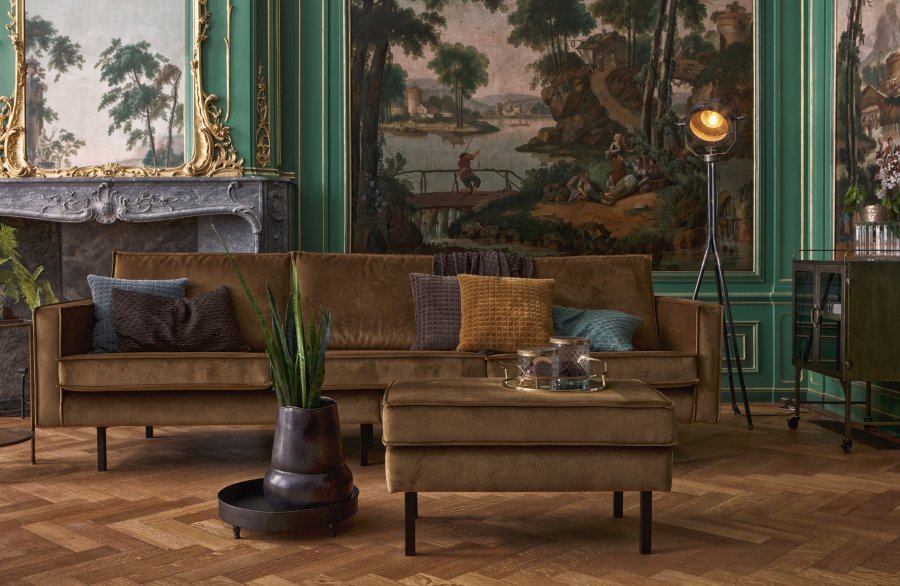 BEPUREHOME Rodeo puf - honning gul fljl (84x54)