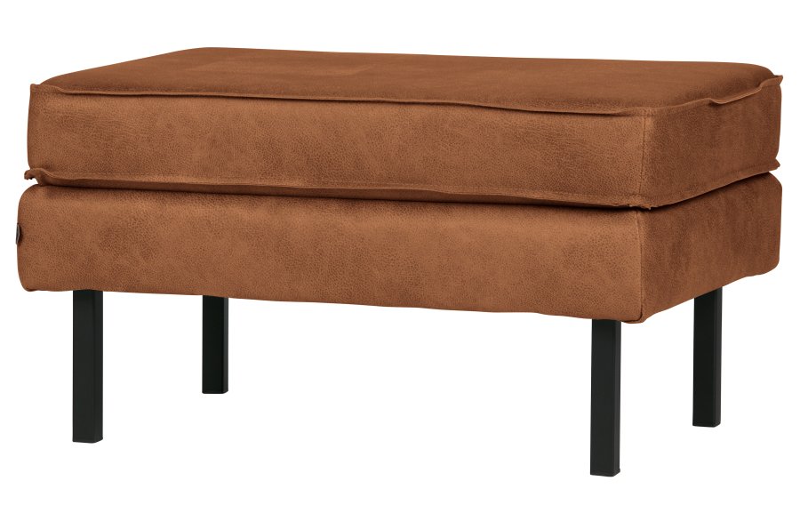BEPUREHOME Rodeo puf - cognac stof (84x54)