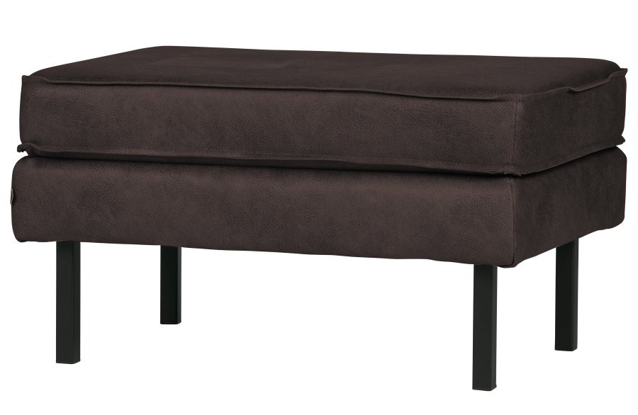 BEPUREHOME Rodeo puf - sort stof (84x54)
