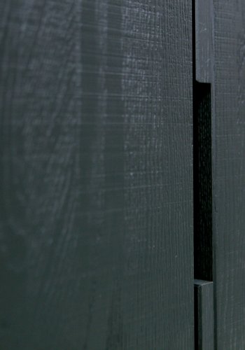 WOOOD EXCLUSIVE Silas garderobeskab, 2 lger, 4 hylder, 1 skuffe - sort Blacknight brstet asketr