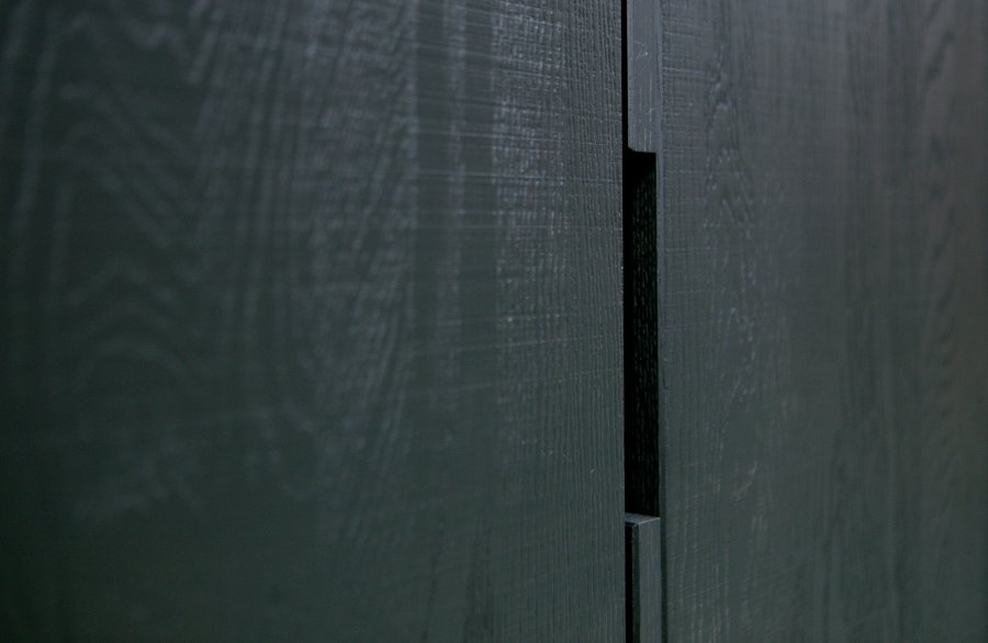 WOOOD EXCLUSIVE Silas garderobeskab, 2 lger, 4 hylder, 1 skuffe - sort Blacknight brstet asketr