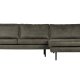 BEPUREHOME Rodeo sofa, m. hjre chaiselong - army grn stof