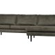 BEPUREHOME Rodeo sofa, m. hjre chaiselong - army grn stof