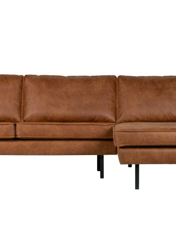 BEPUREHOME Rodeo sofa, m. hjre chaiselong - cognac stof