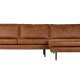 BEPUREHOME Rodeo sofa, m. hjre chaiselong - cognac stof