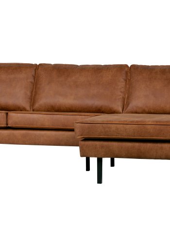 BEPUREHOME Rodeo sofa, m. hjre chaiselong - cognac stof