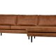 BEPUREHOME Rodeo sofa, m. hjre chaiselong - cognac stof