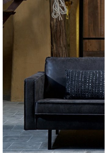 BEPUREHOME Rodeo sofa, m. hjre chaiselong - sort stof