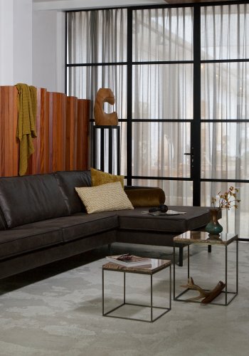 BEPUREHOME Rodeo sofa, m. hjre chaiselong - sort stof