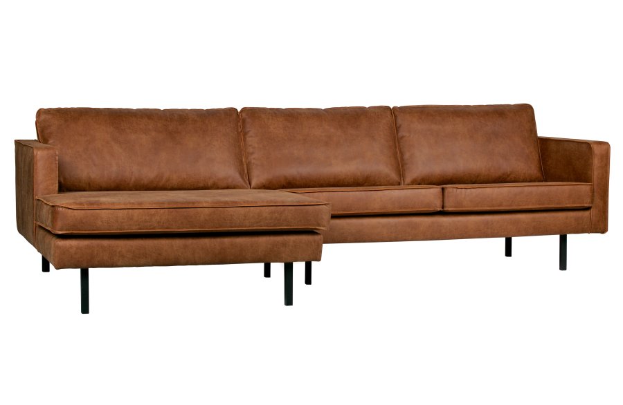 BEPUREHOME Rodeo sofa, m. venstre chaiselong - cognac stof