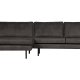 BEPUREHOME Rodeo sofa, m. venstre chaiselong - sort stof