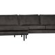 BEPUREHOME Rodeo sofa, m. venstre chaiselong - sort stof