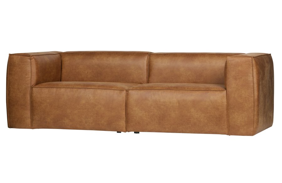 WOOOD Bean 3,5 pers. sofa - cognac lderfiber/polyester