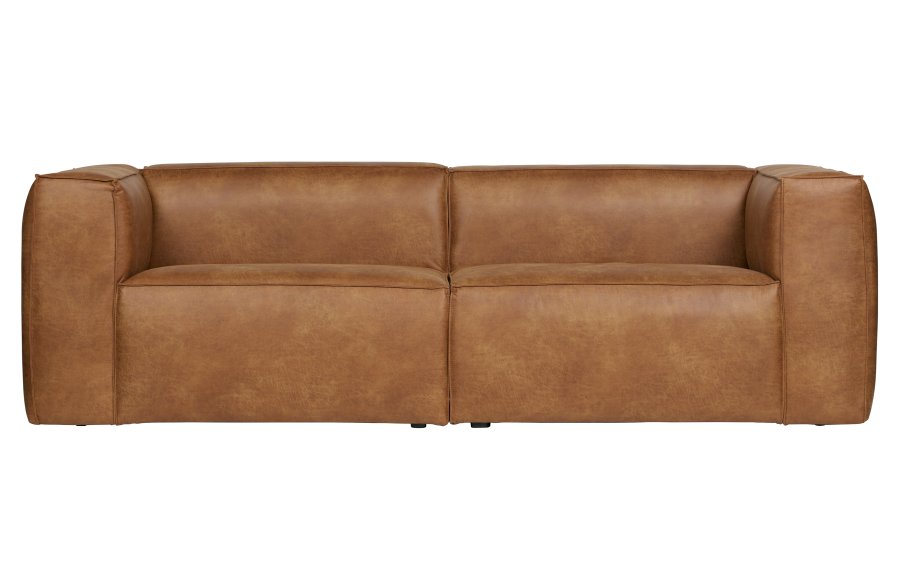 WOOOD Bean 3,5 pers. sofa - cognac lderfiber/polyester