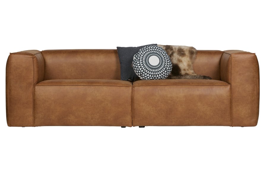 WOOOD Bean 3,5 pers. sofa - cognac lderfiber/polyester
