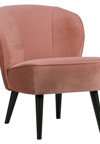 WOOOD Sara lnestol - gammel rosa polyester fljl og tr