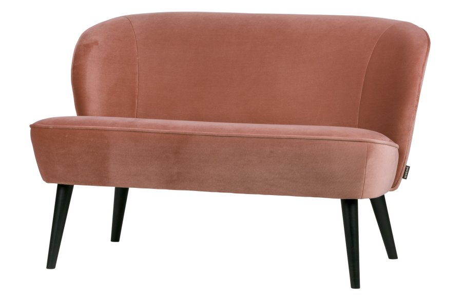 WOOOD Sara lille sofa - gammel rosa polyester fljl og tr