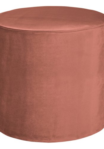 WOOOD Sara hj puf, rund - gammel rosa polyester fljl (46)