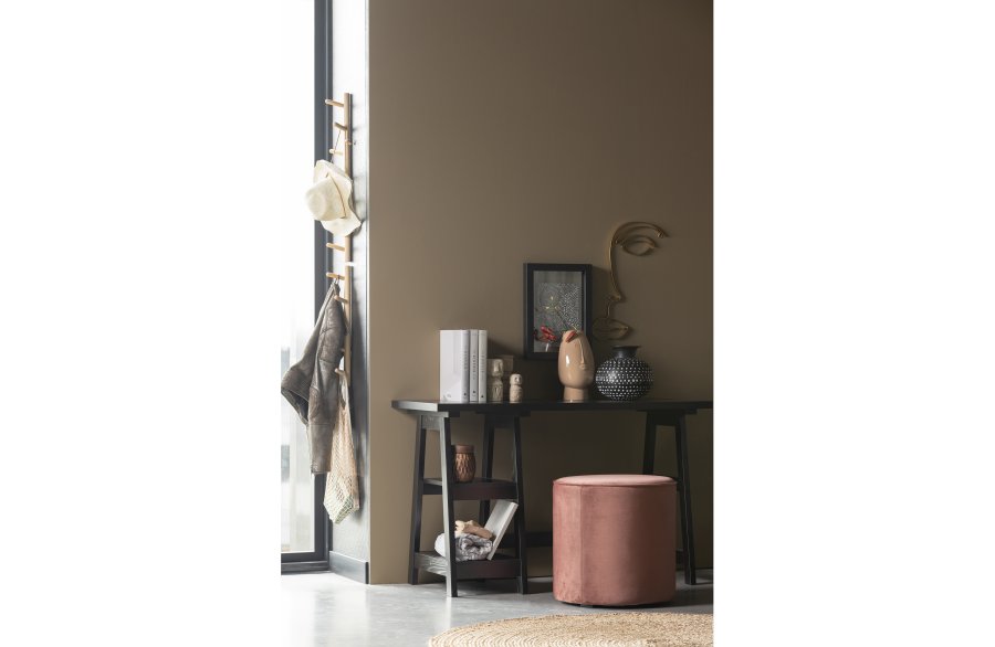 WOOOD Sara hj puf, rund - gammel rosa polyester fljl (46)