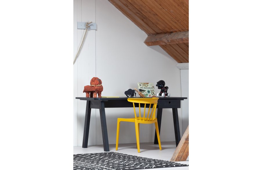 WOOOD Bliss spisebordsstol, stabelbar - okker plastik