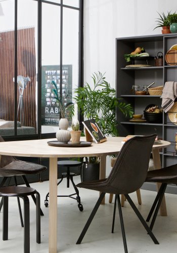 WOOOD EXCLUSIVE Lange Jan spisebord, m. 2 tillgsplader - sydney hvid egetr (120)