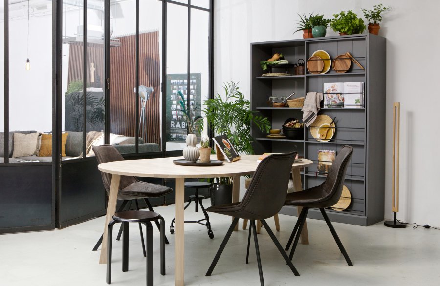 WOOOD EXCLUSIVE Lange Jan spisebord, m. 2 tillgsplader - sydney hvid egetr (120)