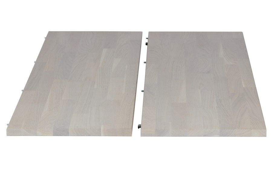 WOOOD EXCLUSIVE Lange Jan spisebord, m. 2 tillgsplader - sydney hvid egetr (120)