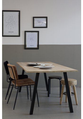 WOOOD Tablo A-bordben til spisebord - matsort metal