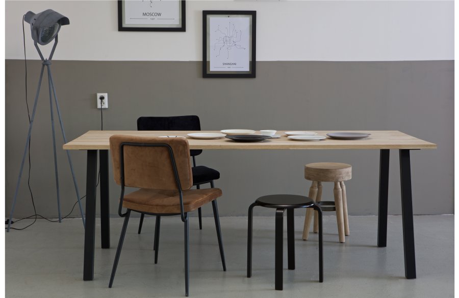 WOOOD Tablo A-bordben til spisebord - matsort metal