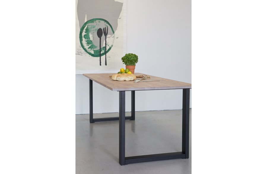 WOOOD Tablo Maastricht-bordben med U-form til spisebord - matsort metal