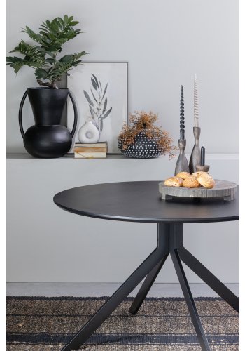 WOOOD EXCLUSIVE Bruno spisebord, rund - sort MDF og stl (120)