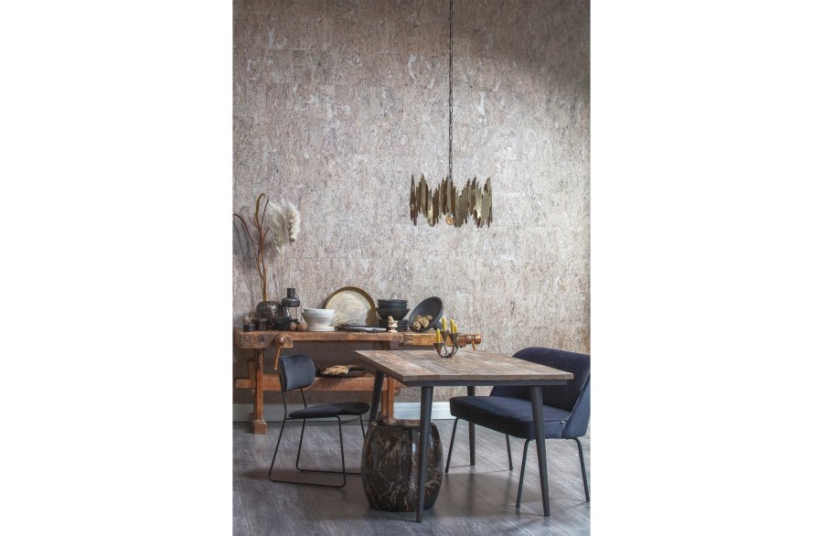 BEPUREHOME Collection spisebord, rektangulr - natur genbrugt elmetr og rustsort jern (180x90)