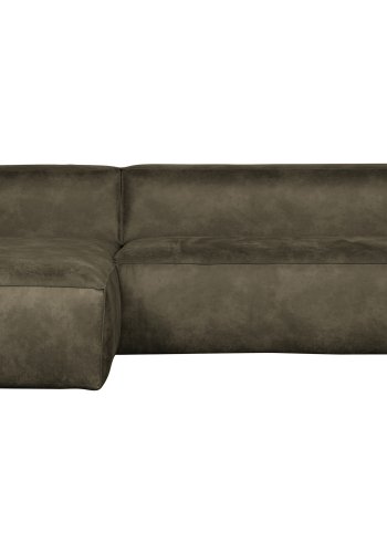 WOOOD Bean hjrnesofa, venstre - army grn lderfiber/polyester
