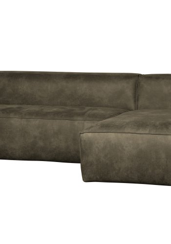 WOOOD Bean hjrnesofa, hjre - army grn lderfiber/polyester