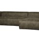 WOOOD Bean hjrnesofa, hjre - army grn lderfiber/polyester