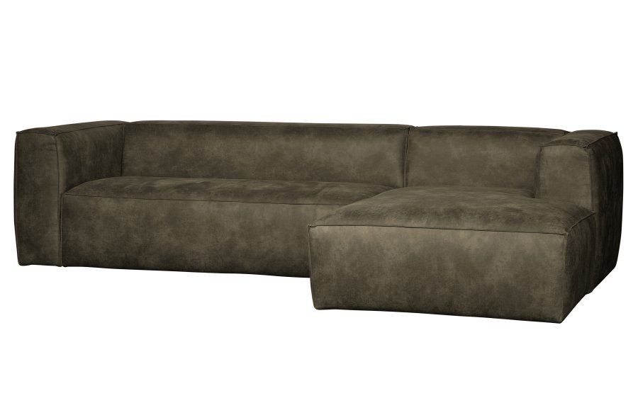 WOOOD Bean hjrnesofa, hjre - army grn lderfiber/polyester