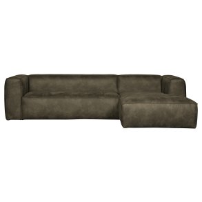 WOOOD Bean hjrnesofa, hjre - army grn lderfiber/polyester