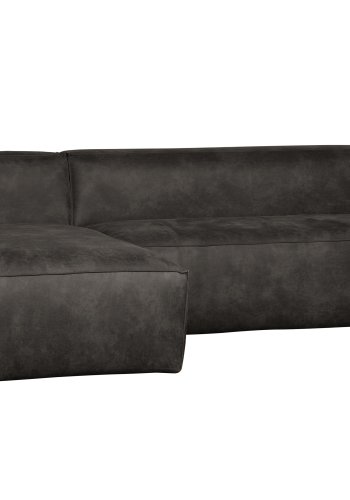 WOOOD Bean hjrnesofa, venstre - sort lderfiber/polyester