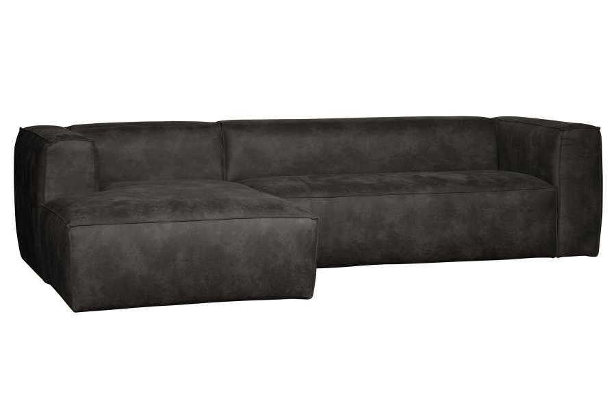 WOOOD Bean hjrnesofa, venstre - sort lderfiber/polyester