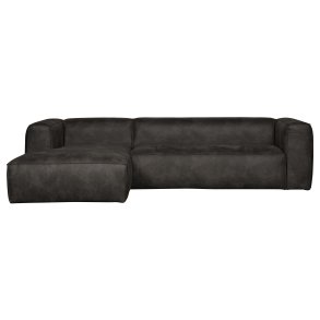 WOOOD Bean hjrnesofa, venstre - sort lderfiber/polyester