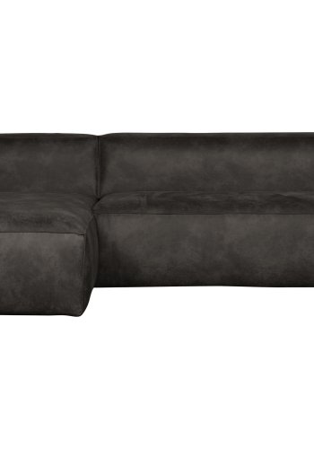 WOOOD Bean hjrnesofa, venstre - sort lderfiber/polyester