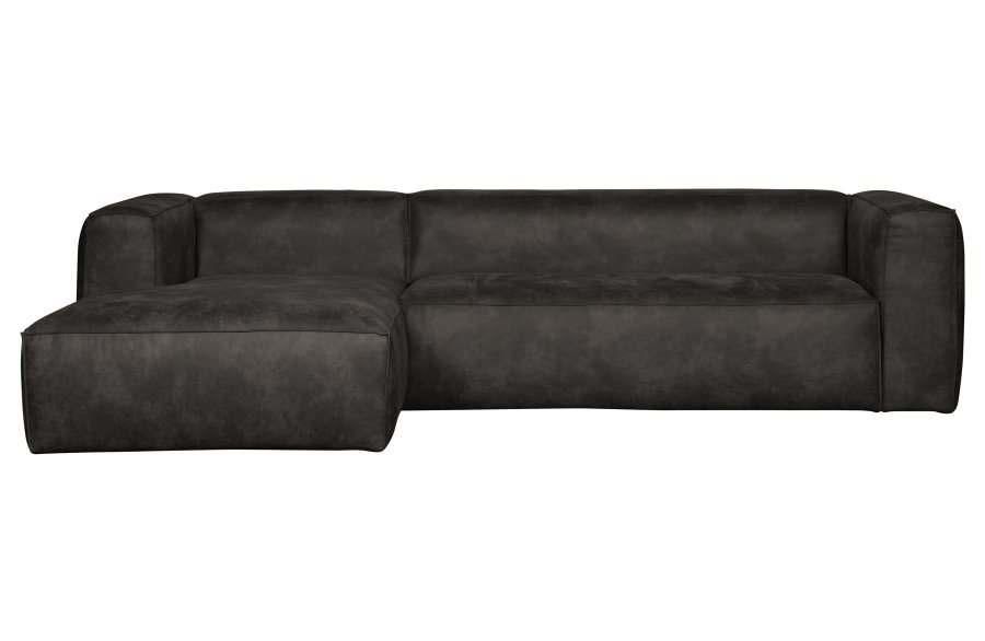 WOOOD Bean hjrnesofa, venstre - sort lderfiber/polyester