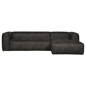 WOOOD Bean hjrnesofa, hjre - sort lderfiber/polyester