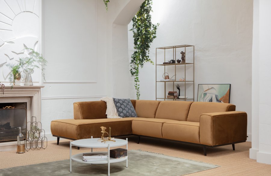 BEPUREHOME Statement hjrnesofa, venstre - honning gul fljl