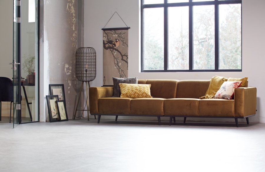 BEPUREHOME Statement 4 pers. sofa - honning gul fljl