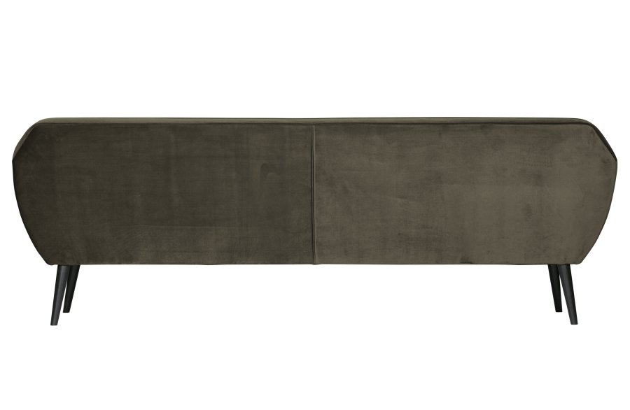 WOOOD Rocco XL sofa - varm grn polyester og sort birketr